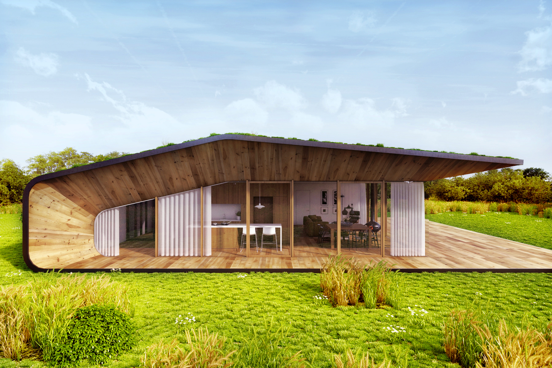Green Nest House by ON-A - vivienda prefabricada madera - Diseño sostenible - Casas ecológicas - Casas prefabricadas Ecológicas de madera - Bio arquitectura